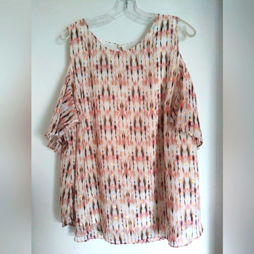 Womens plus size cold shoulder top